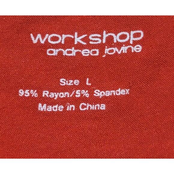 Workshop Andrea Jovine Orange Asymmetrical Hem Top Large Lightweight Soft Flowy - Picture 4 of 5